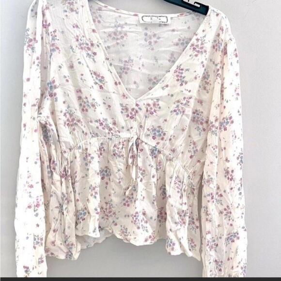 Hippie Rose Juniors Tie Waist Babydoll Top, shirt White Orchid, XS, S, M… - Picture 5 of 7